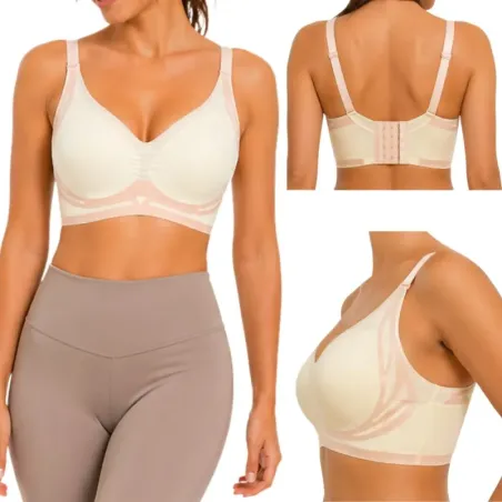 Biustonosz sportowy damski push up modelujący bezszwowy wkładki roz. M-5907451384503