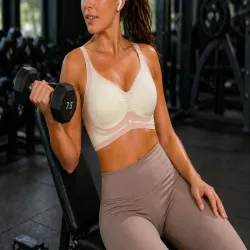 Biustonosz sportowy damski push up modelujący bezszwowy wkładki roz. M-5907451384503