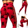 Legginsy damskie push up marmurkowe wysoki stan modelujące fitness s/m-5907451384398