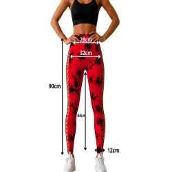 Legginsy damskie push up marmurkowe wysoki stan modelujące fitness s/m-5907451384398