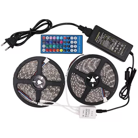 2*Taśma LED 5050/150 RGB 2*5m/12V zestaw sterownik pilot zasilacz-6974241111839