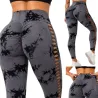 Legginsy damskie push up marmurkowe wysoki stan modelujące fitness s/m-5907451384404