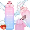 Bidon na wodę butelka motywacyjna 2000 ml ze słomką z miarką sport fitness-5907451381366