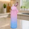 Bidon na wodę butelka motywacyjna 2000 ml ze słomką z miarką sport fitness-5907451381366