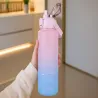 Bidon na wodę butelka motywacyjna 2000 ml ze słomką z miarką sport fitness-5907451381366