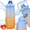Bidon na wodę butelka motywacyjna 2000 ml ze słomką z miarką sport fitness-5907451381359