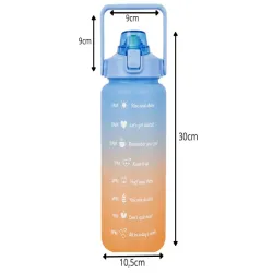 Bidon na wodę butelka motywacyjna 2000 ml ze słomką z miarką sport fitness-5907451381359