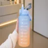 Bidon na wodę butelka motywacyjna 2000 ml ze słomką z miarką sport fitness-5907451381359