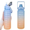 Bidon na wodę butelka motywacyjna 2000 ml ze słomką z miarką sport fitness-5907451381359