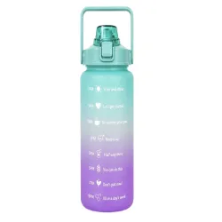 Bidon na wodę butelka motywacyjna 2000 ml ze słomką z miarką sport fitness-5907451381342