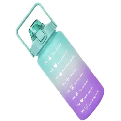 Bidon na wodę butelka motywacyjna 2000 ml ze słomką z miarką sport fitness-5907451381342
