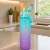 Bidon na wodę butelka motywacyjna 2L ze słomką z miarką sport fitness-5907451381342