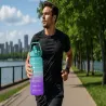 Bidon na wodę butelka motywacyjna 2L ze słomką z miarką sport fitness-5907451381342
