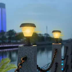 Lampa solarna do słupków bramowych CCT + RGB ogrodu na balustrady-