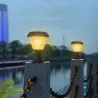 Lampa solarna do słupków bramowych CCT + RGB ogrodu na balustrady-