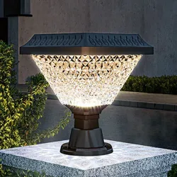 Lampa solarna do słupków bramowych CCT + RGB ogrodu na balustrady-