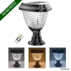 Lampa solarna do słupków bramowych CCT + RGB ogrodu na balustrady-