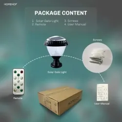 Lampa solarna do słupków bramowych CCT + RGB ogrodu na balustrady-