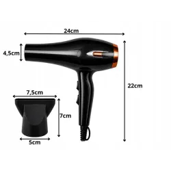 Suszarka do włosów 2200w 3 tryby temperatury prędkości jonizacyjna-5907451383124