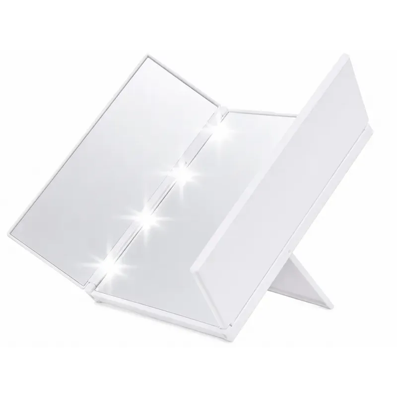 Lusterko składane z podstawką kosmetyczne do makijażu podświetlane led-5907451390580