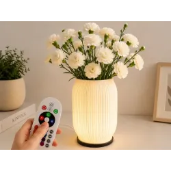 Lampka stołowa z wazonem na kwiaty dekoracyjna 2 w 1 led rgb pilot lampa-5907451390054