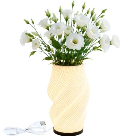 Lampka stołowa z wazonem na kwiaty dekoracyjna 2 w 1 led rgb pilot lampa-5907451390047