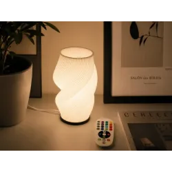 Lampka stołowa z wazonem na kwiaty dekoracyjna 2 w 1 led rgb pilot lampa-5907451390047