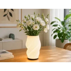 Lampka stołowa z wazonem na kwiaty dekoracyjna 2 w 1 led rgb pilot lampa-5907451390047