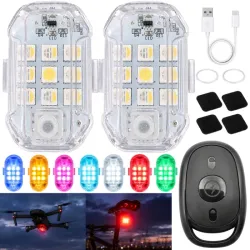 2x Lampa stroboskopowa led bezprzewodowa 7 kolorów światła pilot-5907451383001