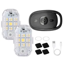 2x Lampa stroboskopowa led bezprzewodowa 7 kolorów światła pilot-5907451383001