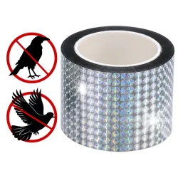 Taśma odstraszająca ptaki odblaskowa 50mm 80m na gołębie szpaki ogród-5907451384961