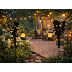 2 x Wróżki elfy z latarenkami lampa solarna z czujnikiem zmierzchu-5907451379424