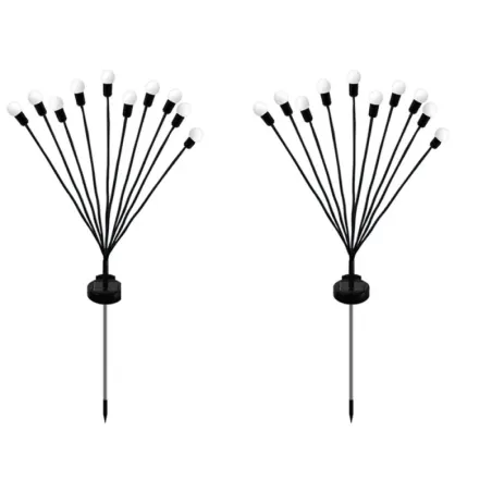 Lampki ogrodowe solarne kuleczki 2 sztuki po 10 lampek led długie 70cm-5907451379394