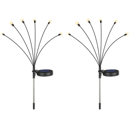 Lampki ogrodowe solarne kuleczki 2 sztuki po 6 lampek led długie 70cm-5907451379400