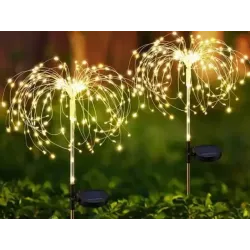 2x Lampa solarna ogrodowa led dmuchawiec ciepły fajerwerk do ogrodu-5907451379363