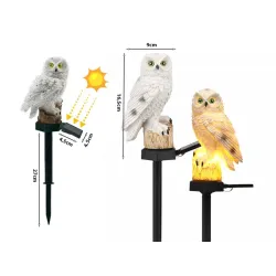 Lampa solarna led sowa ogrodowa duża lampka dekoracja do ogrodu-5907451379301