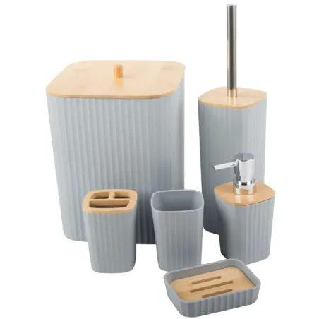 Zestaw łazienkowy szary szczotka do łazienki wc dozownik kosz 6 elm.-5907451390641