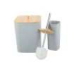 Zestaw łazienkowy szary szczotka do łazienki wc dozownik kosz 6 elm.-5907451390641