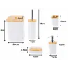 Zestaw łazienkowy biały szczotka do łazienki wc dozownik kosz 6 elm.-5907451390627