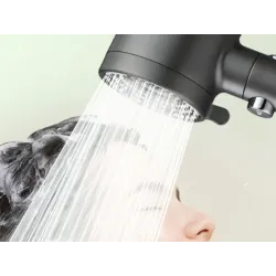 Słuchawka prysznicowa rączka czarna oszczędna 5-funkcyjna okrągła-5907451390559