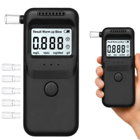 Alkomat elektroniczny cyfrowy lcd tester trzeźwości + 5 ustników-5907451382158