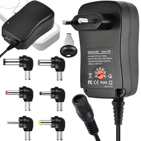 ZASILACZ UNIWERSALNY ŁADOWARKA REGULOWANY WIELOZAKRESOWY 6 KOŃCÓWEK 3V-12V-5907451379585