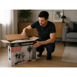 Wentylator stojący wiatrak podłogowy regulacja oscylacja mocny cichy czarny-5907451390245
