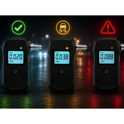 Alkomat elektroniczny cyfrowy lcd latarka 5 ustników precyzyjny czarny-5907451382165