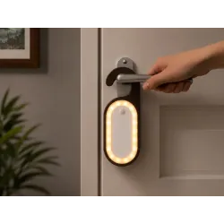 Lampka nocna led z zawieszką do szafy wieszak czujnik ruchu barwa ciepła-5907451382967