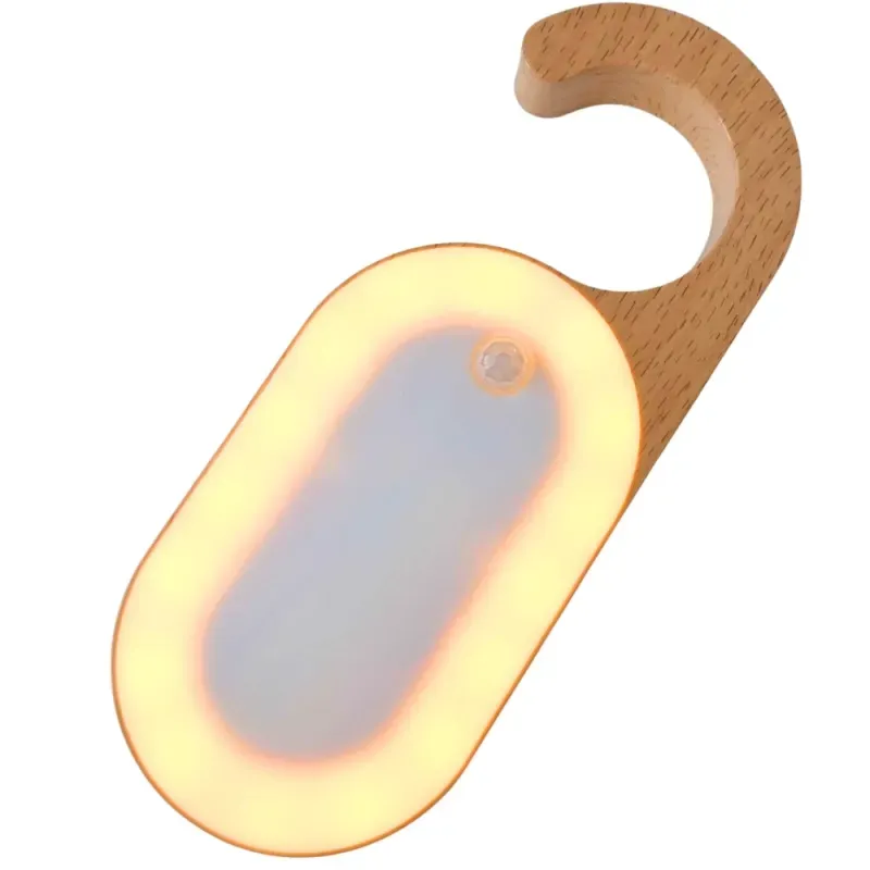 Lampka nocna led z zawieszką do szafy wieszak czujnik ruchu barwa ciepła-5907451382950
