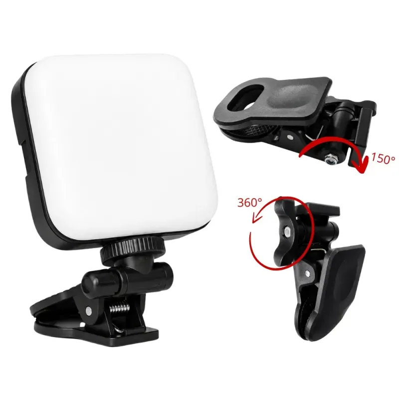 Lampa led rgb mini do foto wideo 150° gwint 1/4' klips 3000k - 6500k 5,5w-5907451382981