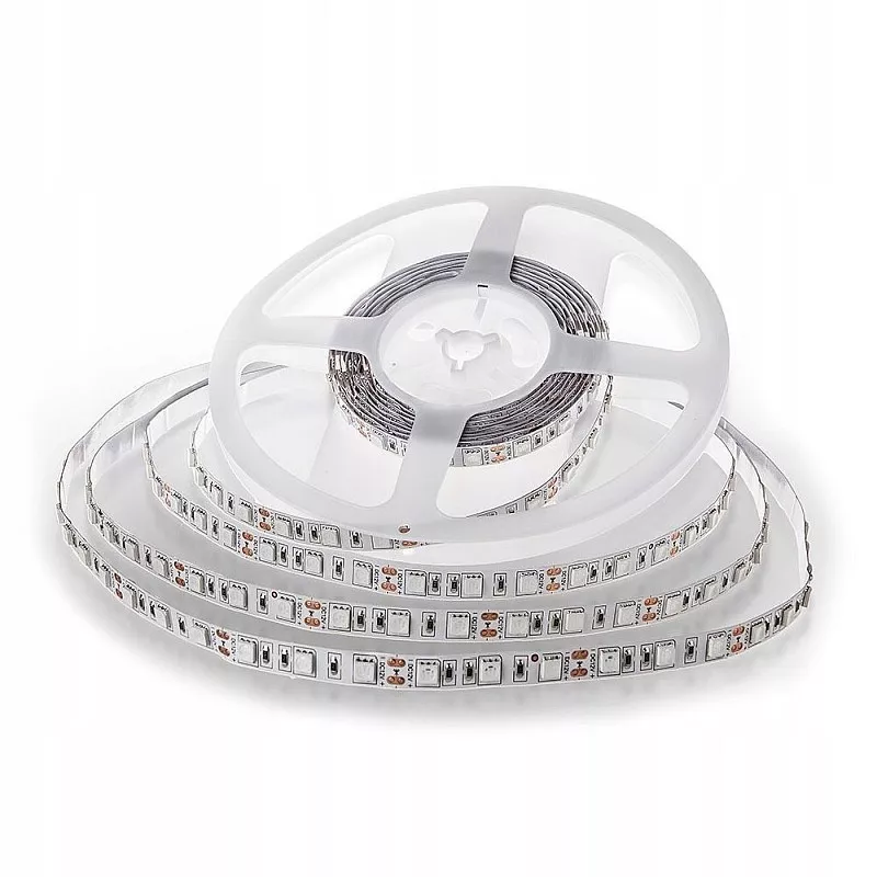 Taśma LED SMD 5mb 10,8W/54W zimna lub ciepła IP20 12V VT-5050 60/300-3800230621481