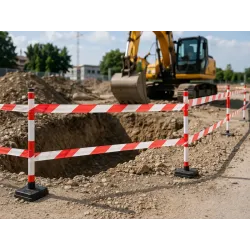 Taśma ostrzegawcza biało czerwona 100m foliowa jednostronna-5907451388488