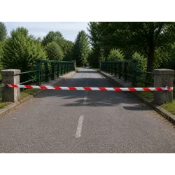 Taśma ostrzegawcza biało czerwona 100m oznaczeniowa foliowa jednostronna-5907451388488